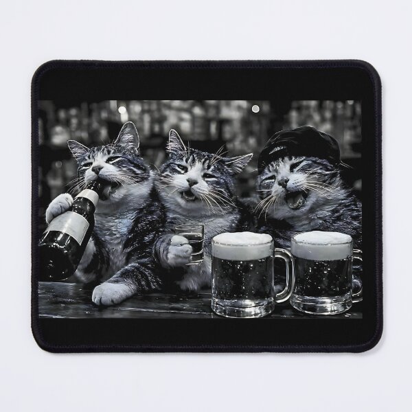 Item preview, Funny Cat Drinking Beer Vintage Retro Graphic Art designed and sold by NinigFox.