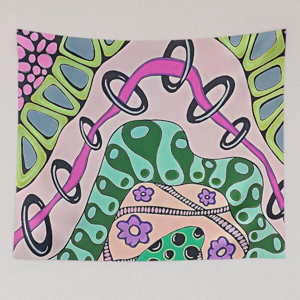 Item preview, Psychedelic Bloom | Abstract Chain Wall Art designed and sold by WonderwildArt.