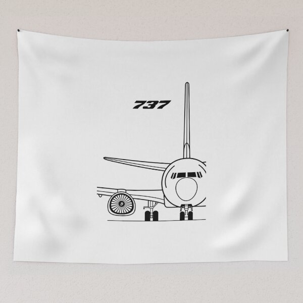Item preview, 737 Jetliner Front View Typography Art (Black Edition) designed and sold by Magazine Combate.
