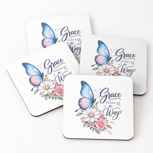 Item preview, Blue Butterfly Grace – Floral Inspirational Artwork designed and sold by ✨ Daily Vibe Studio ✨.