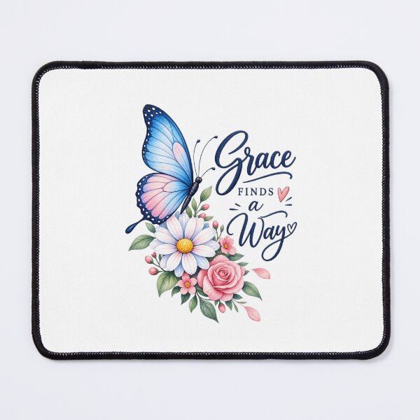 Item preview, Blue Butterfly Grace – Floral Inspirational Artwork designed and sold by ✨ Daily Vibe Studio ✨.