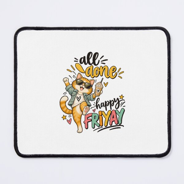Item preview, All Done Happy Friyay | Funny Friday Celebration Cat designed and sold by CutieGalore.
