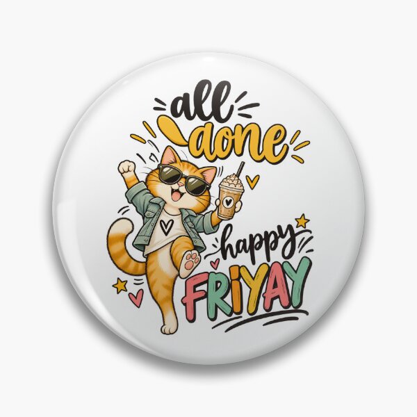 Item preview, All Done Happy Friyay | Funny Friday Celebration Cat designed and sold by CutieGalore.