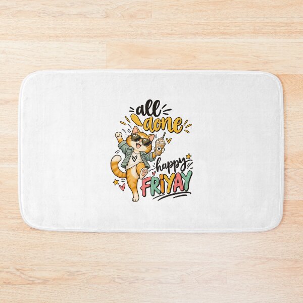 Item preview, All Done Happy Friyay | Funny Friday Celebration Cat designed and sold by CutieGalore.