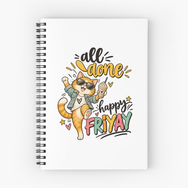 Item preview, ¡Listo! Feliz viernes | Divertido gato celebrando el viernes designed and sold by CutieGalore.