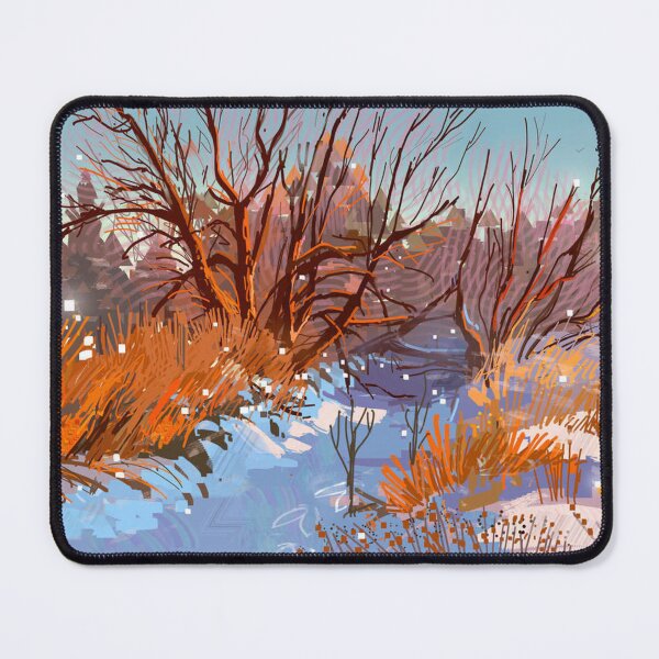 Item preview, Snowy Winter River Landscape Digital Speedpaint designed and sold by BarbeeOneida.