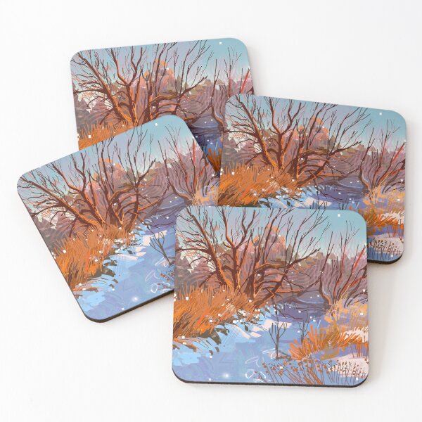 Item preview, Snowy Winter River Landscape Digital Speedpaint designed and sold by BarbeeOneida.