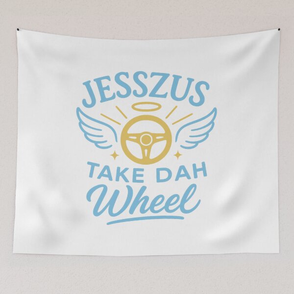 Item preview, Jesszus Take Dah Wheel – Funny Christian Driving Faith Quote Design designed and sold by SoulThread Studio.