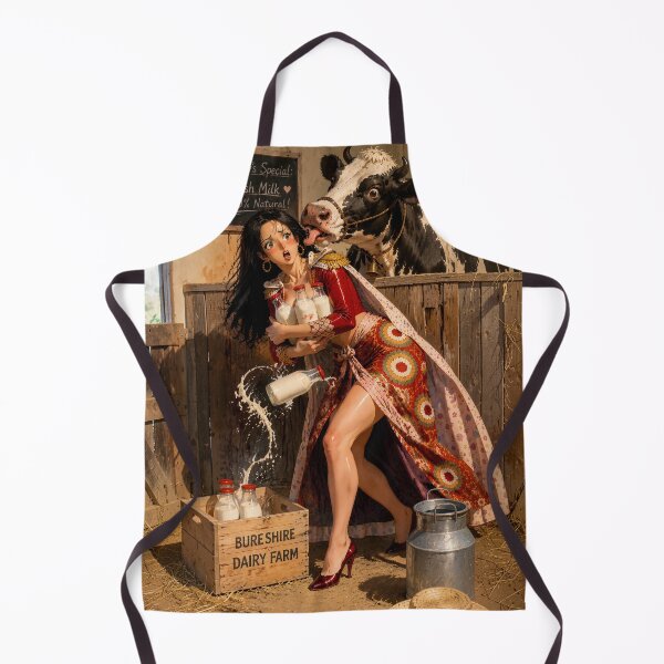 Item preview, Vintage Pin-up "The Milkmaid" designed and sold by East-Blue-Cat.