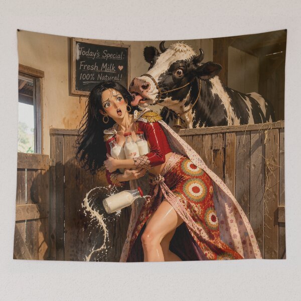 Item preview, Vintage Pin-up "The Milkmaid" designed and sold by East-Blue-Cat.