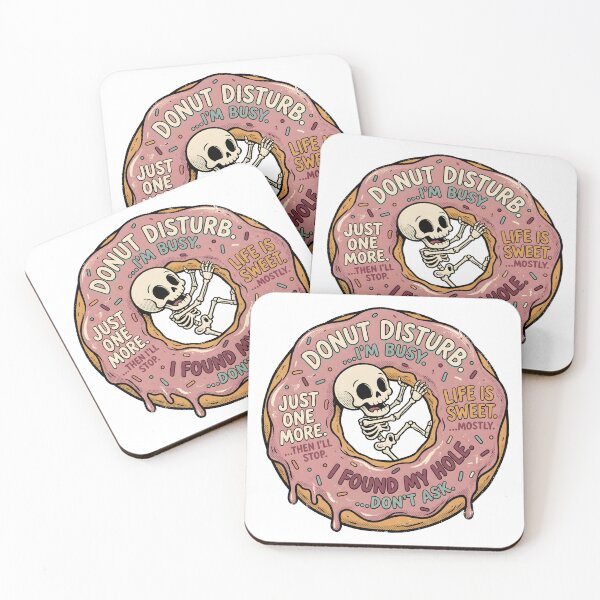 Item preview, Skeleton Inside Pink Glazed Donut Donut Disturb Funny designed and sold by MisteryDesigner.