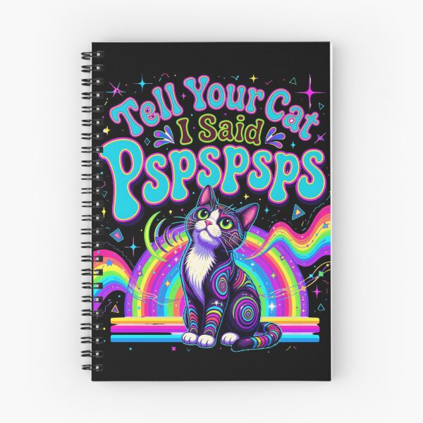 Item preview, Tell Your Cat I Said Pspspsps Trippy Neon Cat designed and sold by Retro Whiskers.
