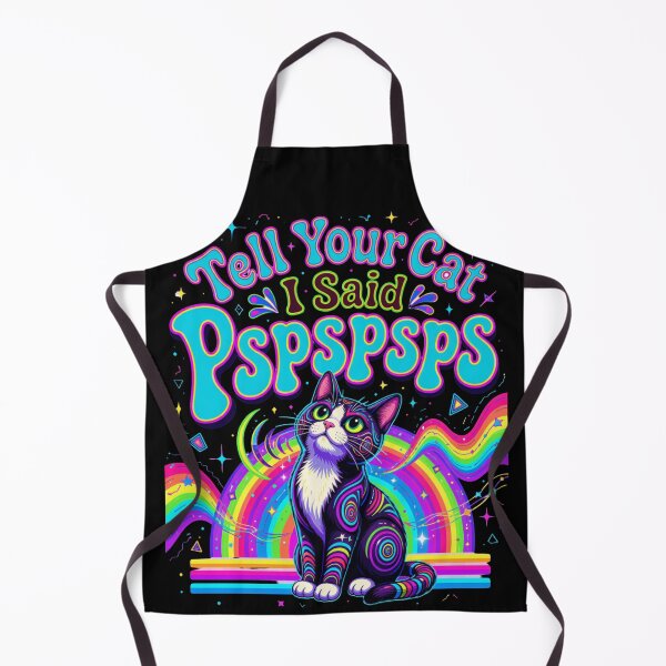 Item preview, Tell Your Cat I Said Pspspsps Trippy Neon Cat designed and sold by Retro Whiskers.