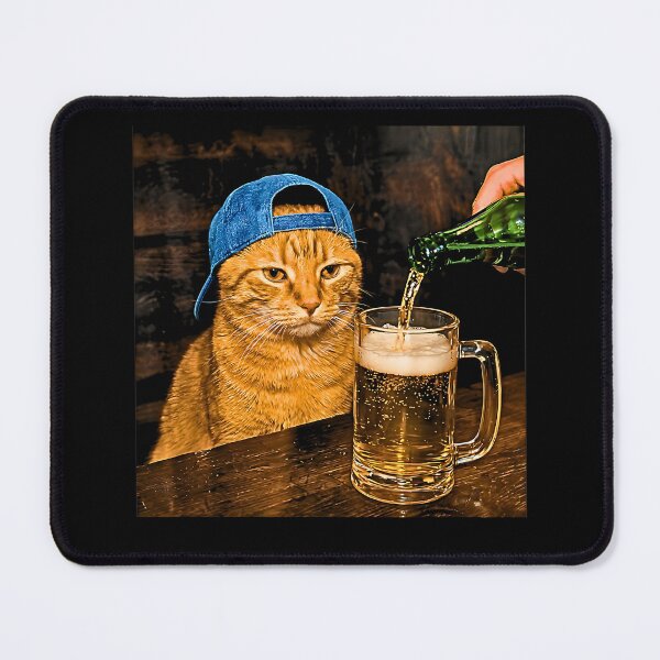 Item preview, Funny Cat Drinking Beer Vintage Retro Graphic Art designed and sold by NinigFox.