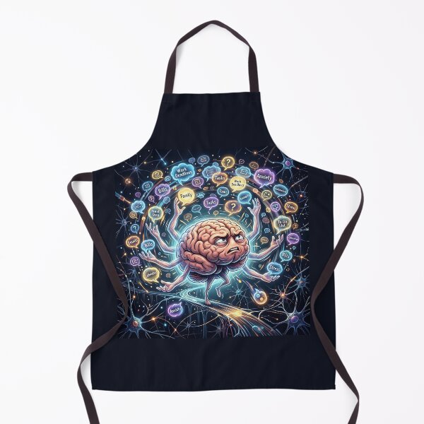 Item preview, Overthinking Brain Multitasking Stress Funny Psychology Art designed and sold by Michaelragheb.
