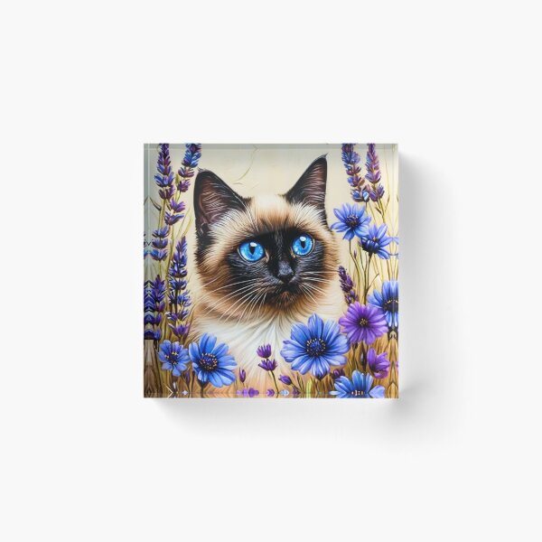 Item preview, Siamese Cat Floral  designed and sold by INKRebelGraphic.