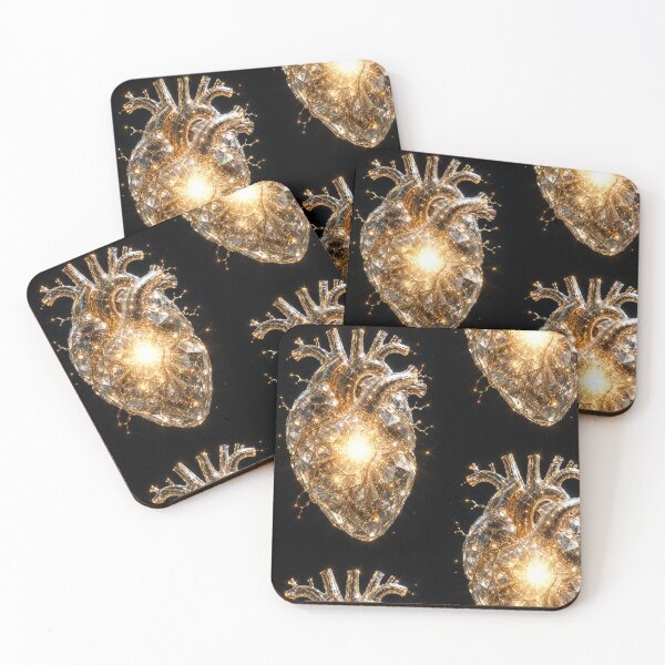 Item preview, Golden Anatomical Heart – Surreal Luxury Gold Glitter Art designed and sold by Ink-verse-.