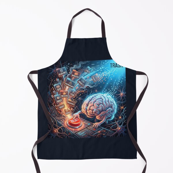Item preview, Brain Hitting Reset Button Mental Health Art designed and sold by Michaelragheb.