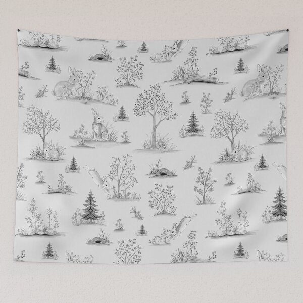Item preview,  Woodland Serenity - Black & White designed and sold by Fabricatemyart.