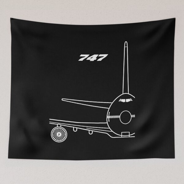 Item preview, 747 Jetliner Front View Typography Art (White Edition) designed and sold by Magazine Combate.