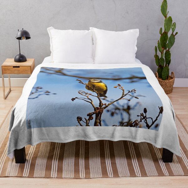 Item preview, Perched Eurasian Blue Tit on Bare Twigs designed and sold by BarbeeOneida.