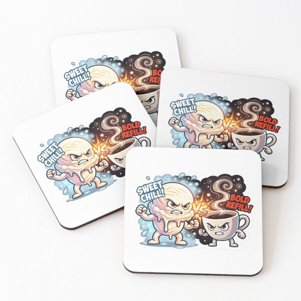 Item preview, Ice Cream Scoop Versus Espresso Shot Sticker designed and sold by Imaginarium of Chaos falcon88 .