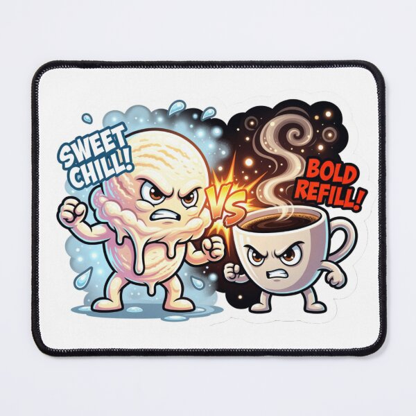 Item preview, Ice Cream Scoop Versus Espresso Shot Sticker designed and sold by Imaginarium of Chaos falcon88 .