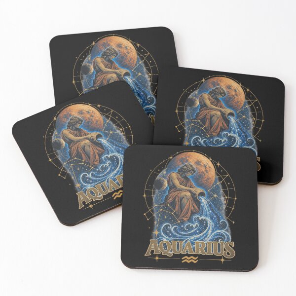 Item preview, Aquarius Zodiac Water Bearer Blood Moon Vintage Astrology Design designed and sold by Cary-s.