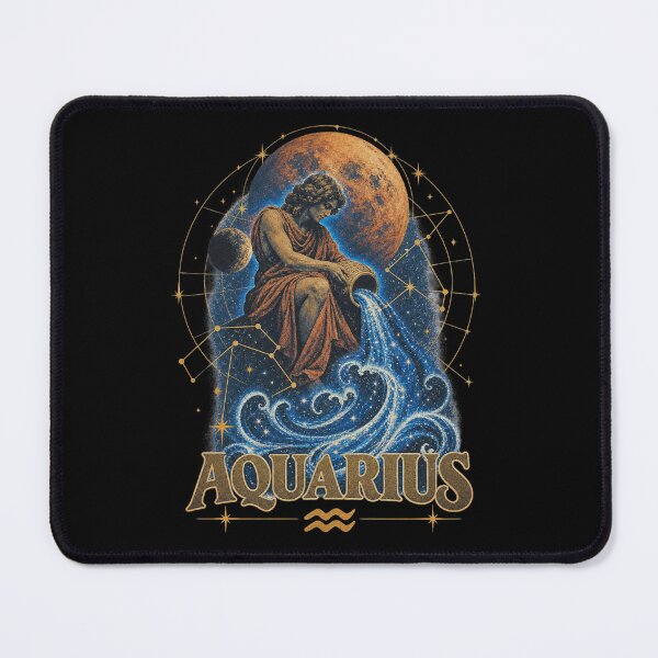 Item preview, Aquarius Zodiac Water Bearer Blood Moon Vintage Astrology Design designed and sold by Cary-s.