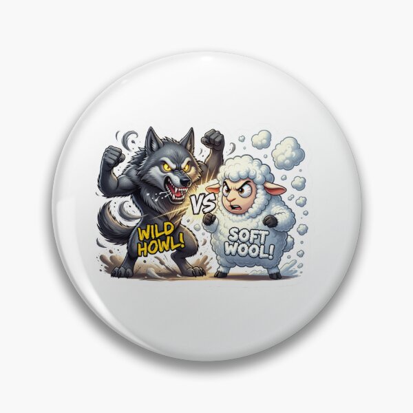 Item preview, Fierce Wolf Versus Fluffy Sheep Wild Sticker designed and sold by Imaginarium of Chaos falcon88 .