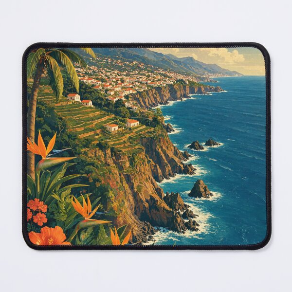 Item preview, Madeira Portugal Vintage Travel Poster Coastal Cliffs designed and sold by JIGUWORLD.