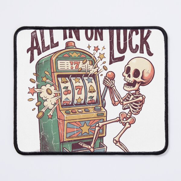 Item preview, Skeleton Slot Machine Jackpot Casino All In On Luck Retro designed and sold by MisteryDesigner.