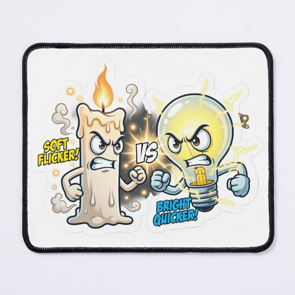 Item preview, Wax Candle Versus Light Bulb Glow Sticker designed and sold by Imaginarium of Chaos falcon88 .
