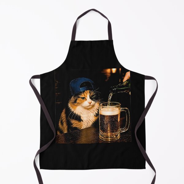 Item preview, Funny Cat Drinking Beer Vintage Retro Graphic Art designed and sold by NinigFox.