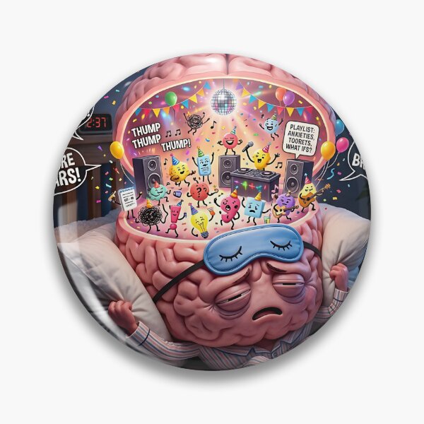 Item preview, Overthinking Midnight Party Brain Insomnia Meme Art designed and sold by Michaelragheb.