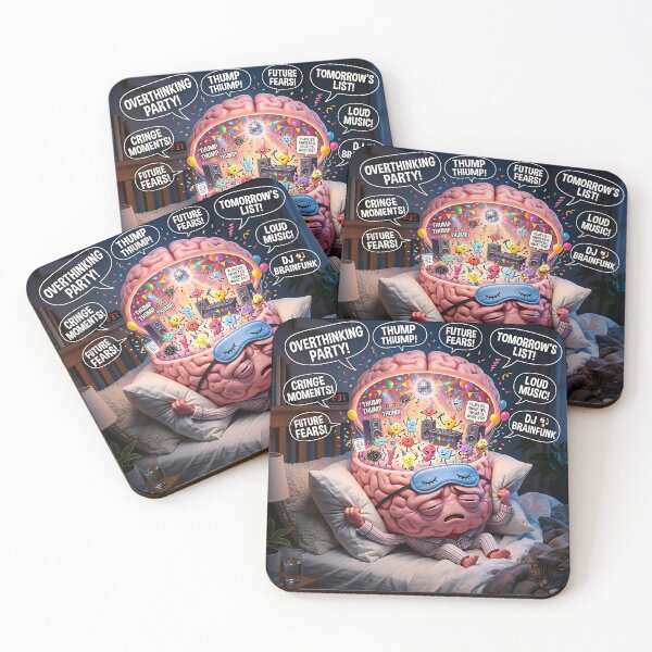 Item preview, Overthinking Midnight Party Brain Insomnia Meme Art designed and sold by Michaelragheb.