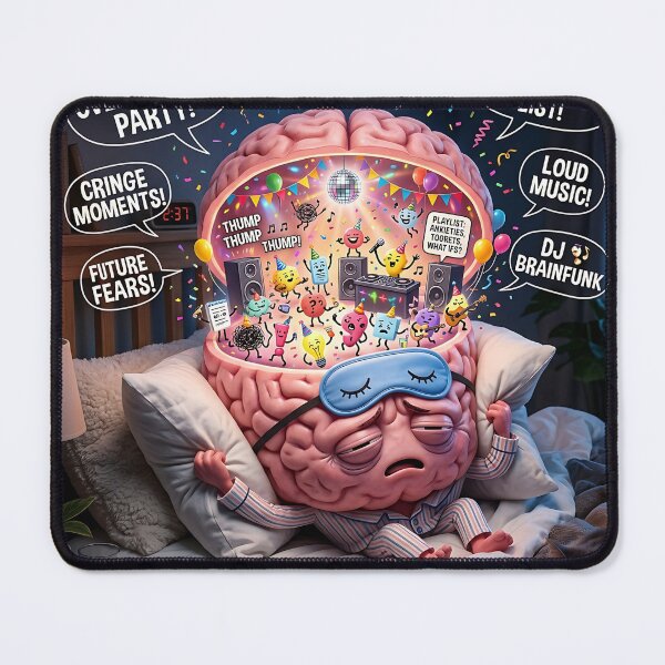 Item preview, Overthinking Midnight Party Brain Insomnia Meme Art designed and sold by Michaelragheb.