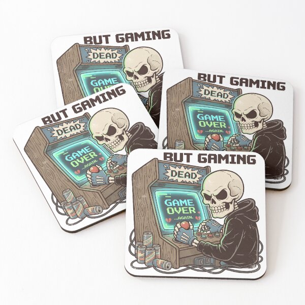 Item preview, Gamer Skeleton Arcade Cabinet Game Over Dead But Gaming designed and sold by MisteryDesigner.