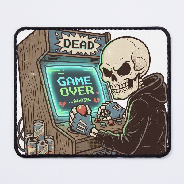 Item preview, Gamer Skeleton Arcade Cabinet Game Over Dead But Gaming designed and sold by MisteryDesigner.