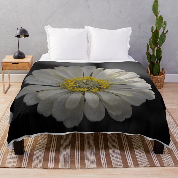 Item preview, White Zinnia with black background designed and sold by Cblifeisgood.