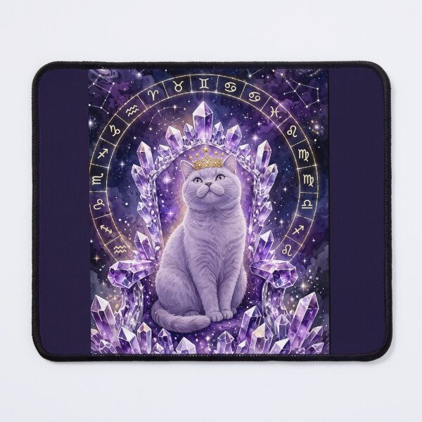 Item preview, Amethyst Throne Zodiac Cat King - Cosmic Astrology designed and sold by Moody Vibes Studio.