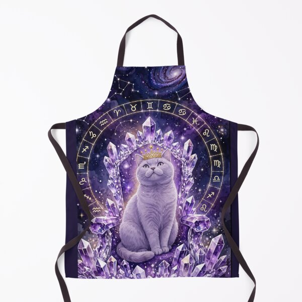 Item preview, Amethyst Throne Zodiac Cat King - Cosmic Astrology designed and sold by Moody Vibes Studio.