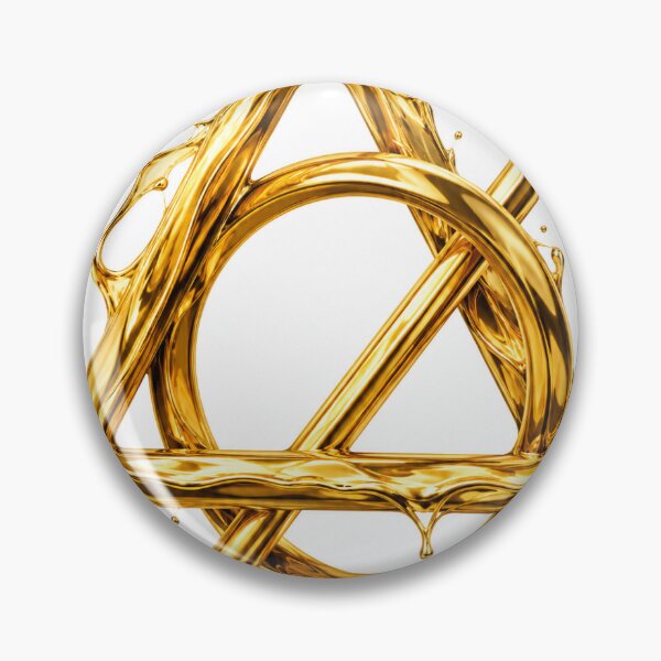 Item preview, Golden Geometric Triangle Liquid Art designed and sold by Ink-verse-.