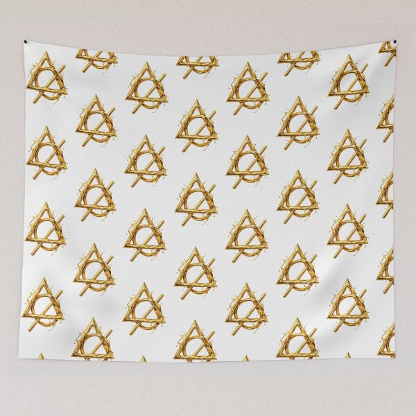 Item preview, Golden Geometric Triangle Liquid Art designed and sold by Ink-verse-.