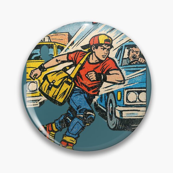 Item preview,  Retro Roller Skater City Traffic Comic Art | Vintage Pop Art Skate Courier  designed and sold by Creatby7030.