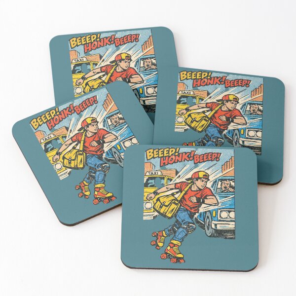 Item preview,  Retro Roller Skater City Traffic Comic Art | Vintage Pop Art Skate Courier  designed and sold by Creatby7030.