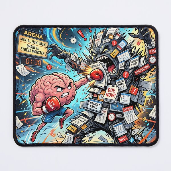 Item preview, Brain vs Stress Monster Boxing Arena Motivation designed and sold by Michaelragheb.