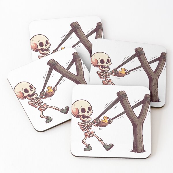 Item preview, Skeleton Launching Rubber Duck Giant Slingshot Retro Comic designed and sold by MisteryDesigner.