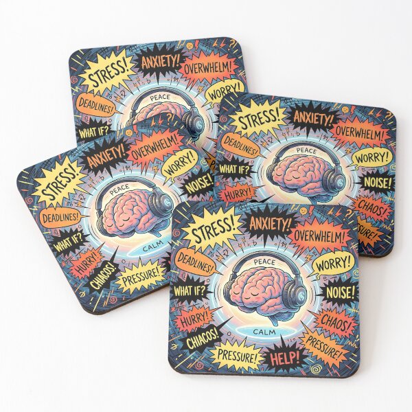 Item preview, Calm Brain Headphones Inner Peace Chaos Art designed and sold by Michaelragheb.