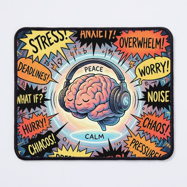Item preview, Calm Brain Headphones Inner Peace Chaos Art designed and sold by Michaelragheb.
